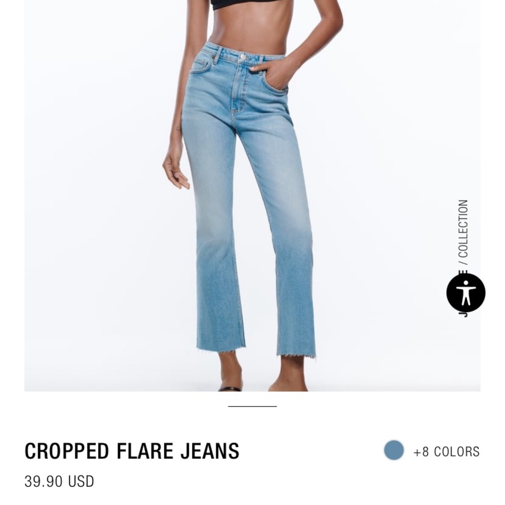 Zara cropped flare jeans